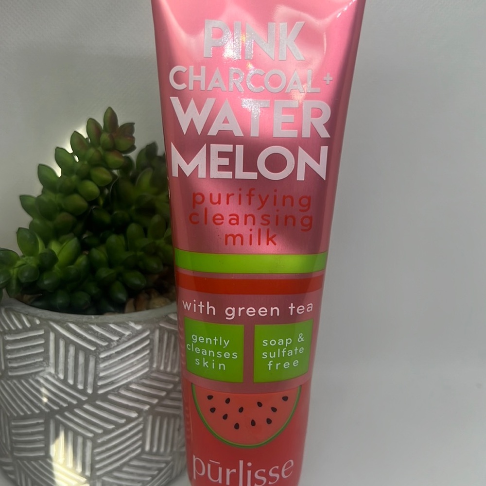 Purlisse Watermelon + Pink Charcoal Purifying Cleansing Milk, 3.4 oz.